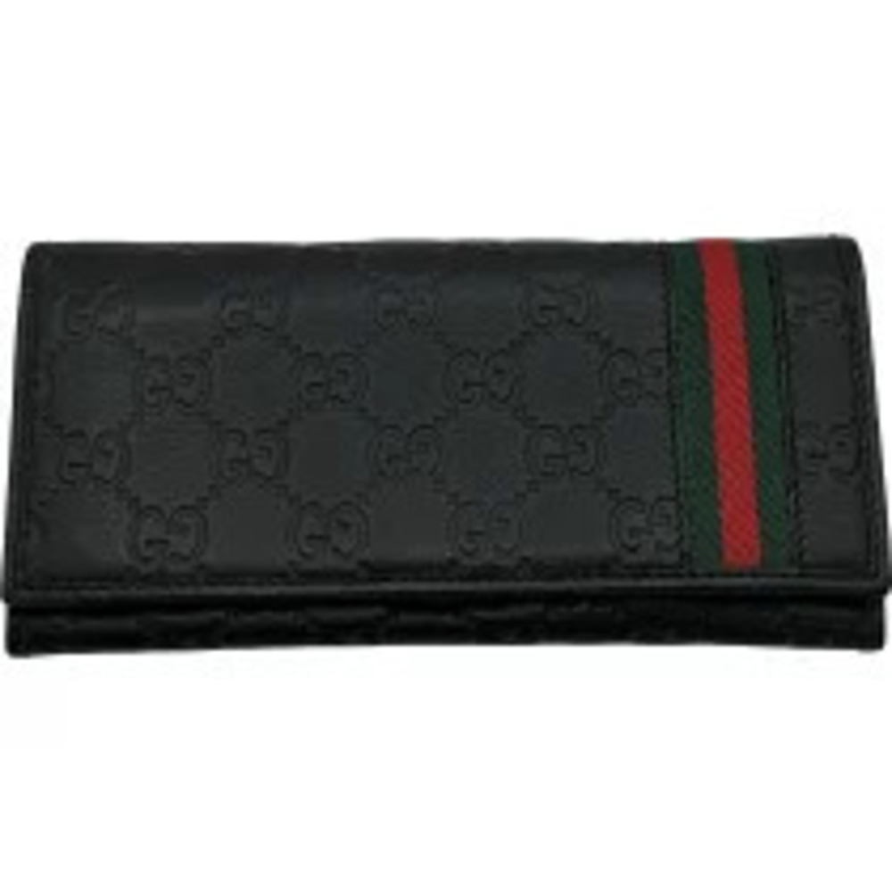 Gucci Guccissima Long Wallet Black Leather